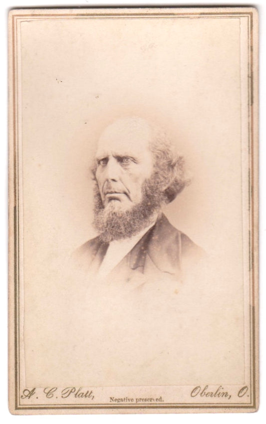 1865 CHARLES G. FINNEY. Very Rare Original Carte de Visite Photograph from Oberlin, OH