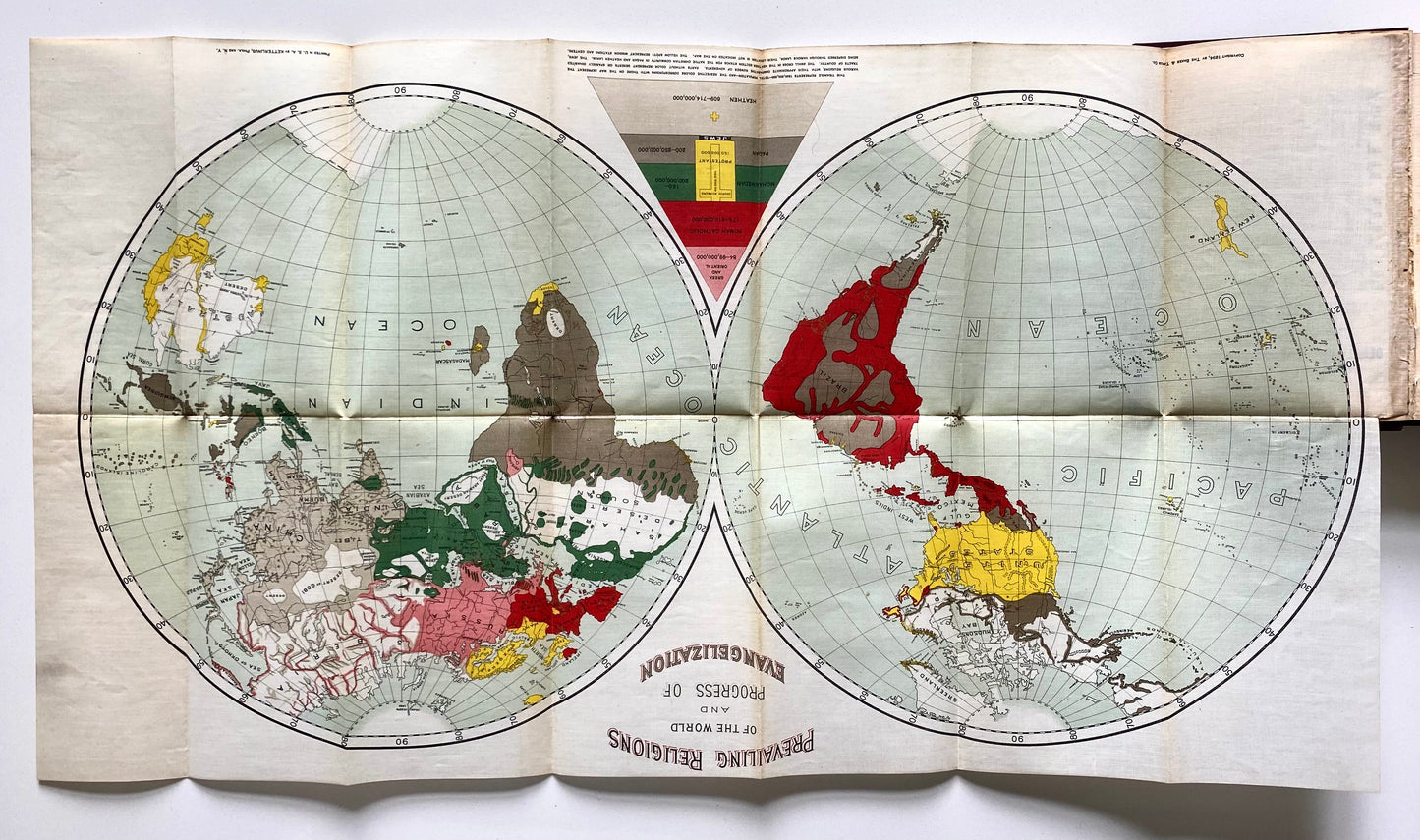 1896 A. T. PIERSON. Missions & The New Acts of the Apostles. Signed to Young Missionary + Wax Linen Map