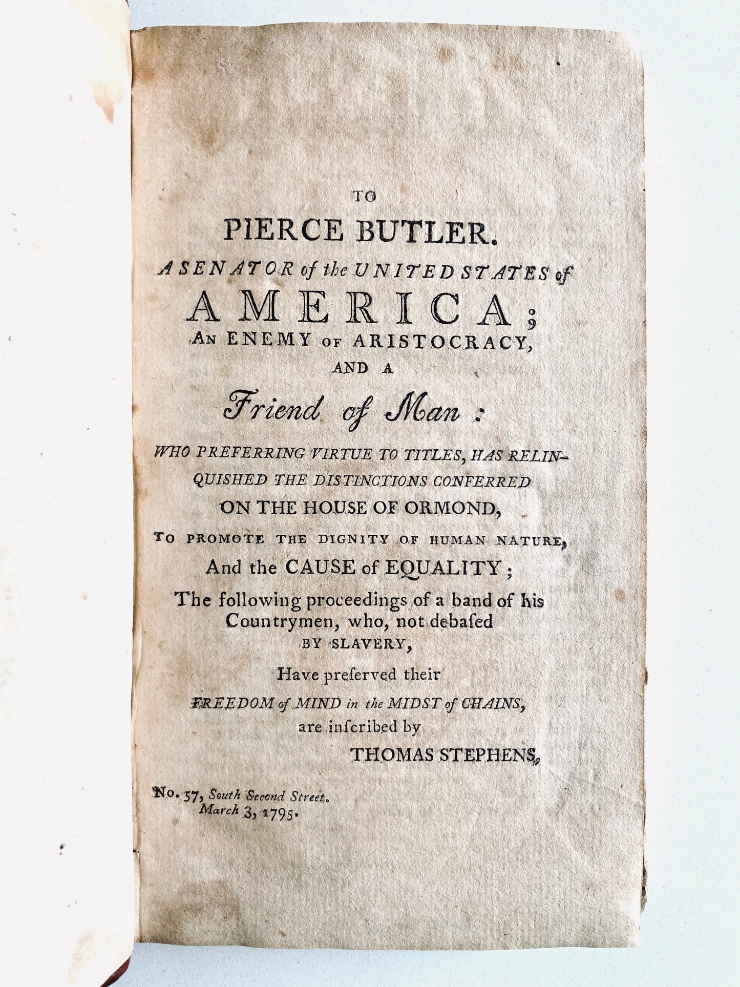 1795 RARE IRISH-AMERICANA. The Book that Connects the American Revolution to the Irish Rebellion.