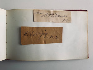 1854 AUTOGRAPH ALBUM. Harriet Beecher Stowe, William Lloyd Garrison, Stephen A. Douglas, &c