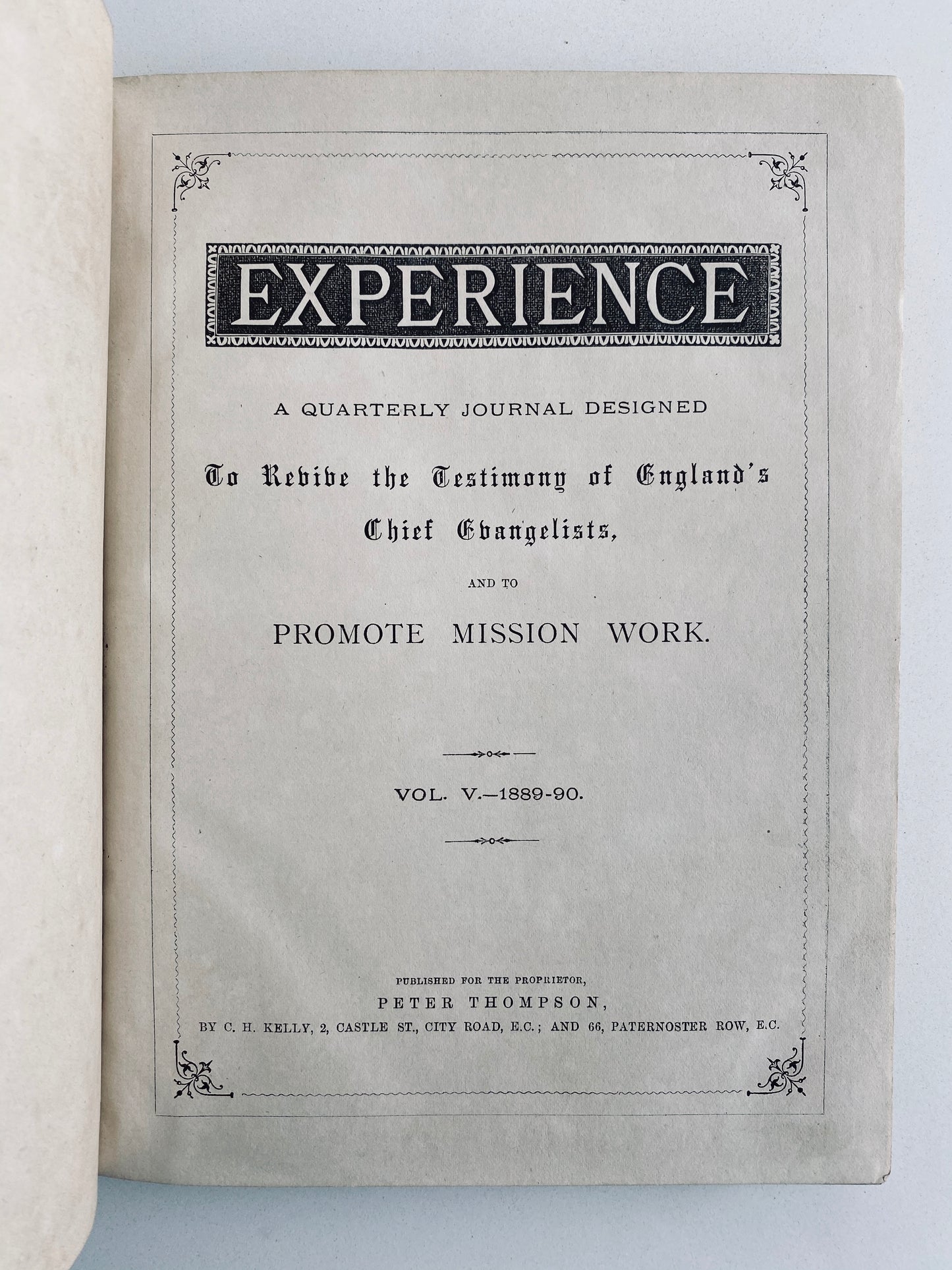 1889 EXPERIENCE MAGAZINE. Important Keswick, Higher Life Work - J. Hudson Taylor, C. G. Moore, George Muller, etc.