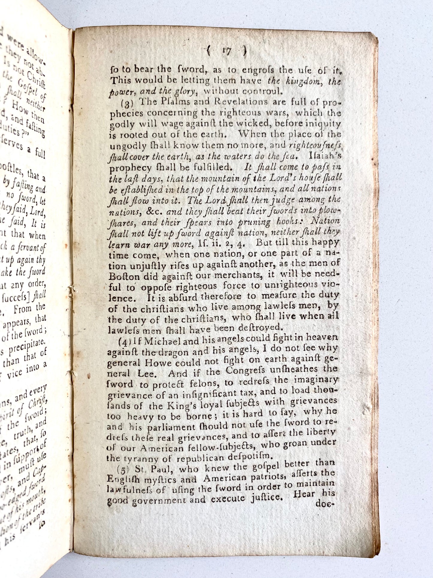 1776 JOHN FLETCHER. The Bible and the Sword. The Appropriateness of Battle and Fasting in Combination