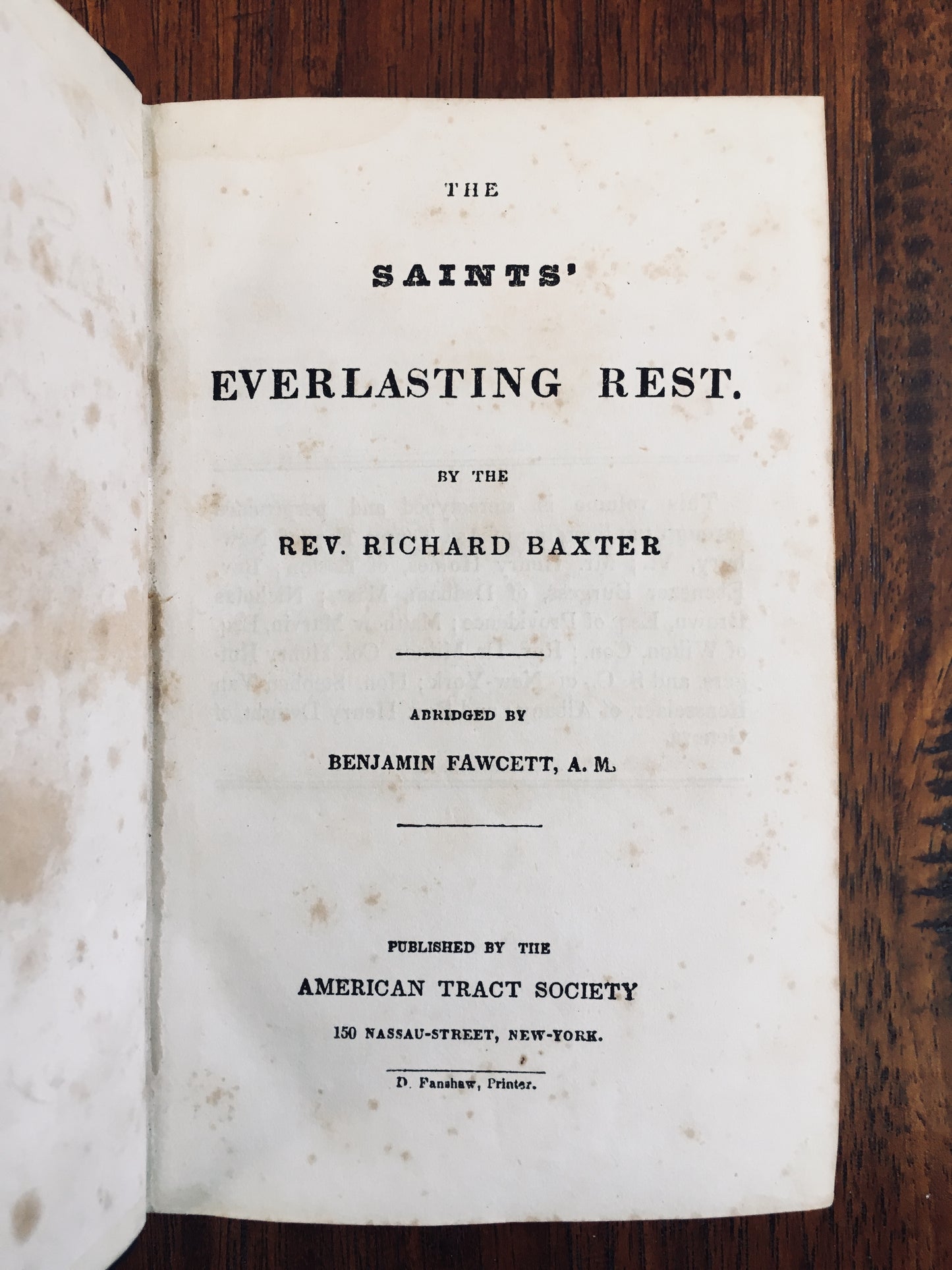 1830 RICHARD BAXTER. Dying Thoughts, Call to the Unconverted, and His Biography