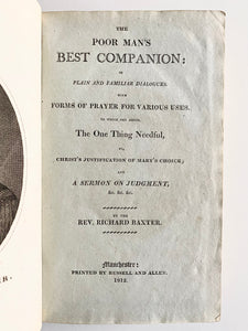 1812 RICHARD BAXTER. Superbly Bound and Printed, Poor Man's Best Companion. Very Fine.
