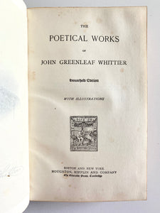 1892 JOHN GREENLEAF WHITTIER. Radical Anti-Slavery Quaker Poet and Prophet!
