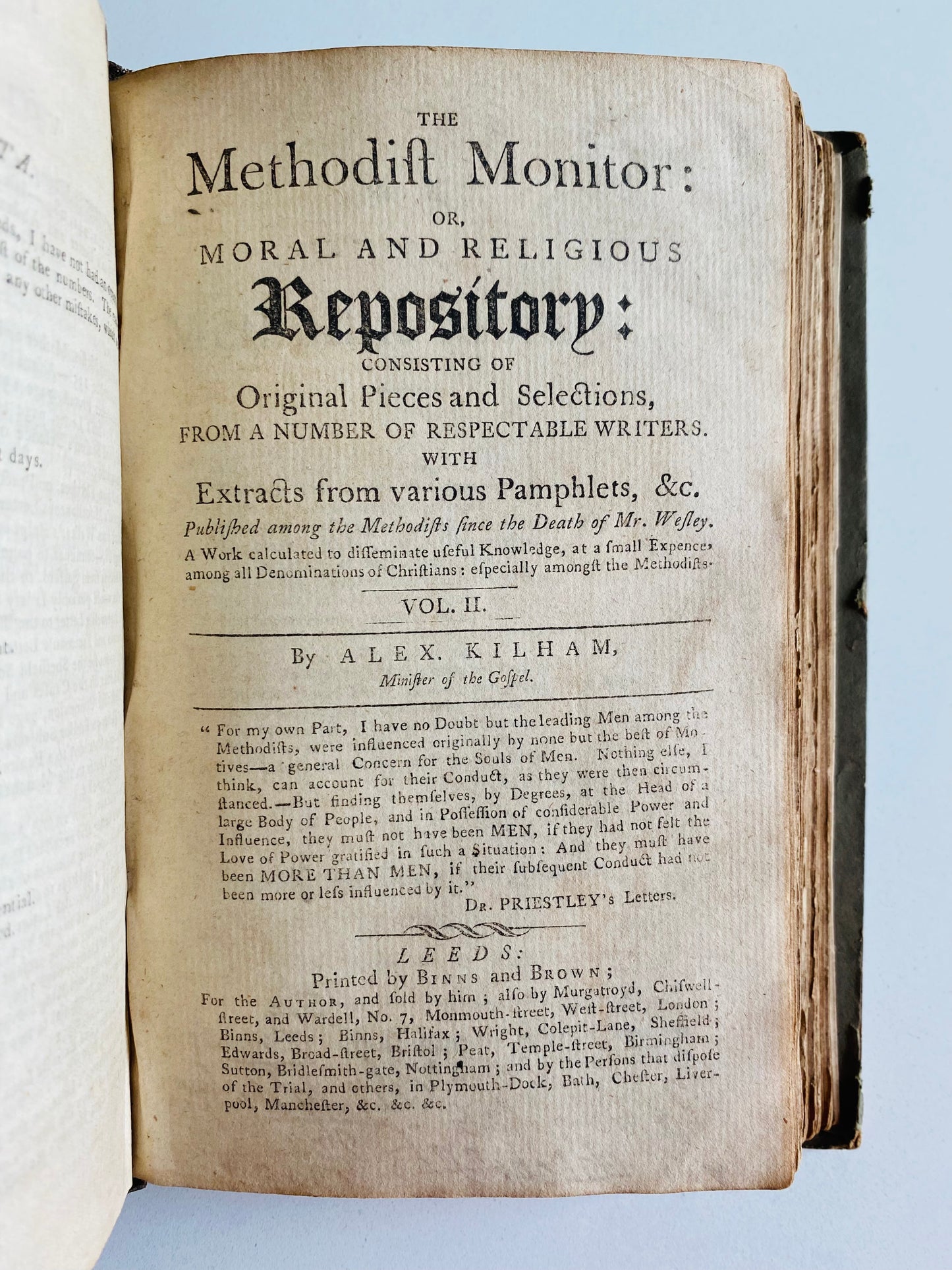 1796 METHODIST REVIVAL. The Methodist Monitor. Important Methodist Revivalist Periodical.