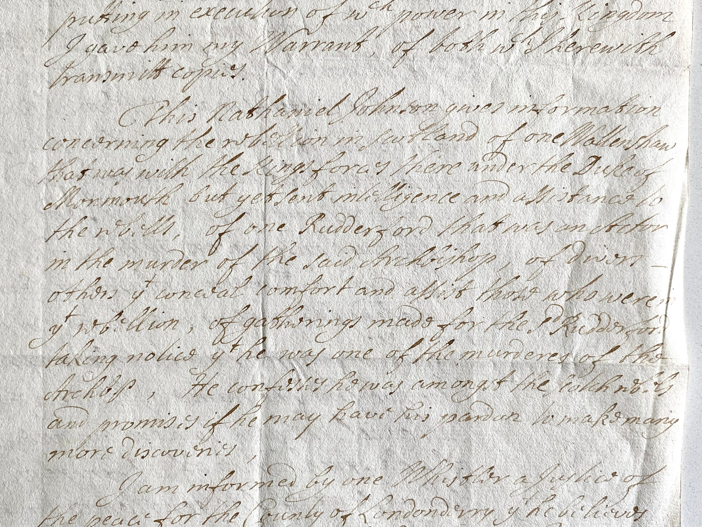 1680 SCOTTISH COVENANTER. Document Related to Presbyterian Assassination of the Archbishop of Saint Andrews.