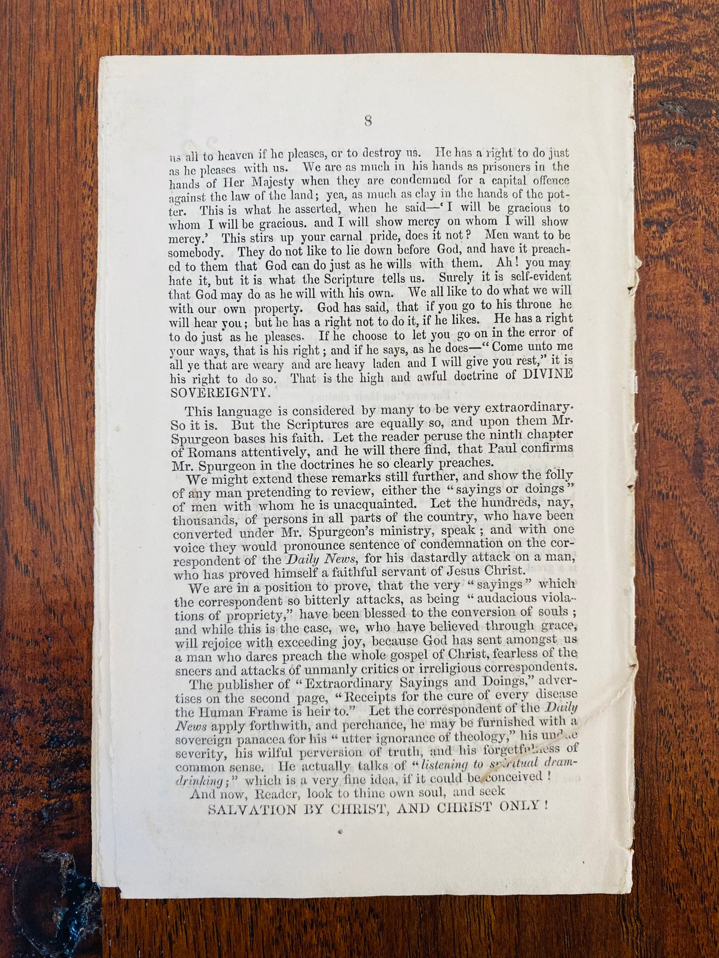 1856 C. H. SPURGEON. The Earliest Defense of C. H. Spurgeon Ever Published!