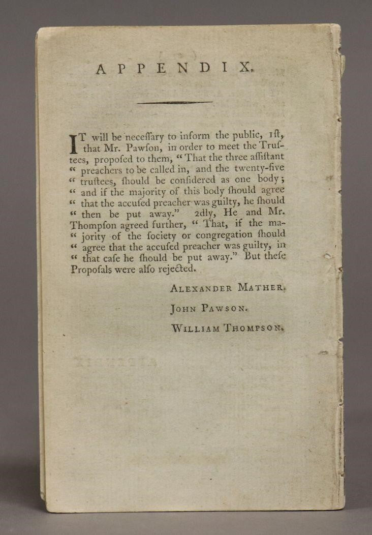 1788 THOMAS COKE & ALEXANDER MATHER. Controversy over the Dewsbury Meeting-House. Rare!