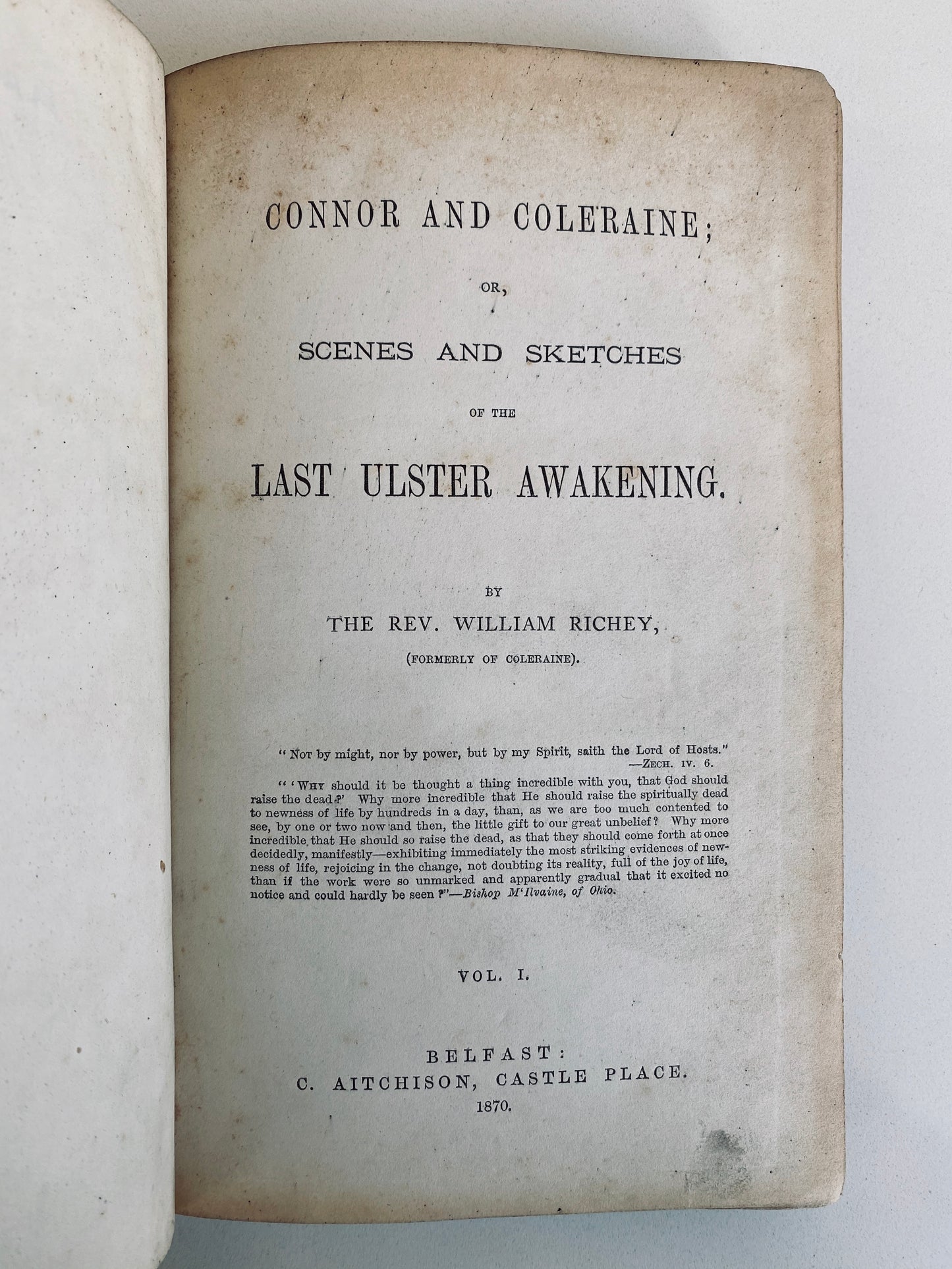 1870 WILLIAM RICHEY. Revivals Scenes in Connor and Coleraine, Ireland from Ulster Awakening. Rare!