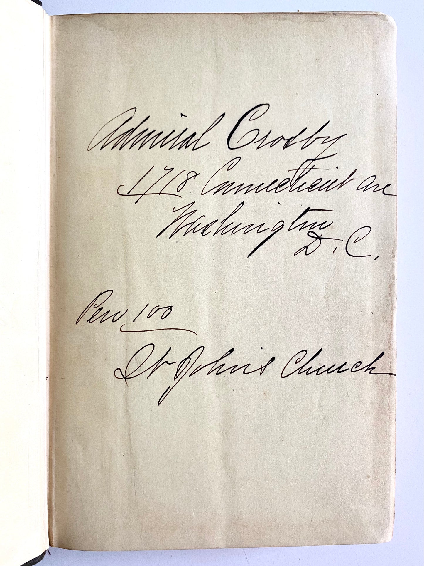 1892 CIVIL WAR. Hymn Book of Rear Admiral in the Navy & Civil War Commander of Blockade on the East Coast!