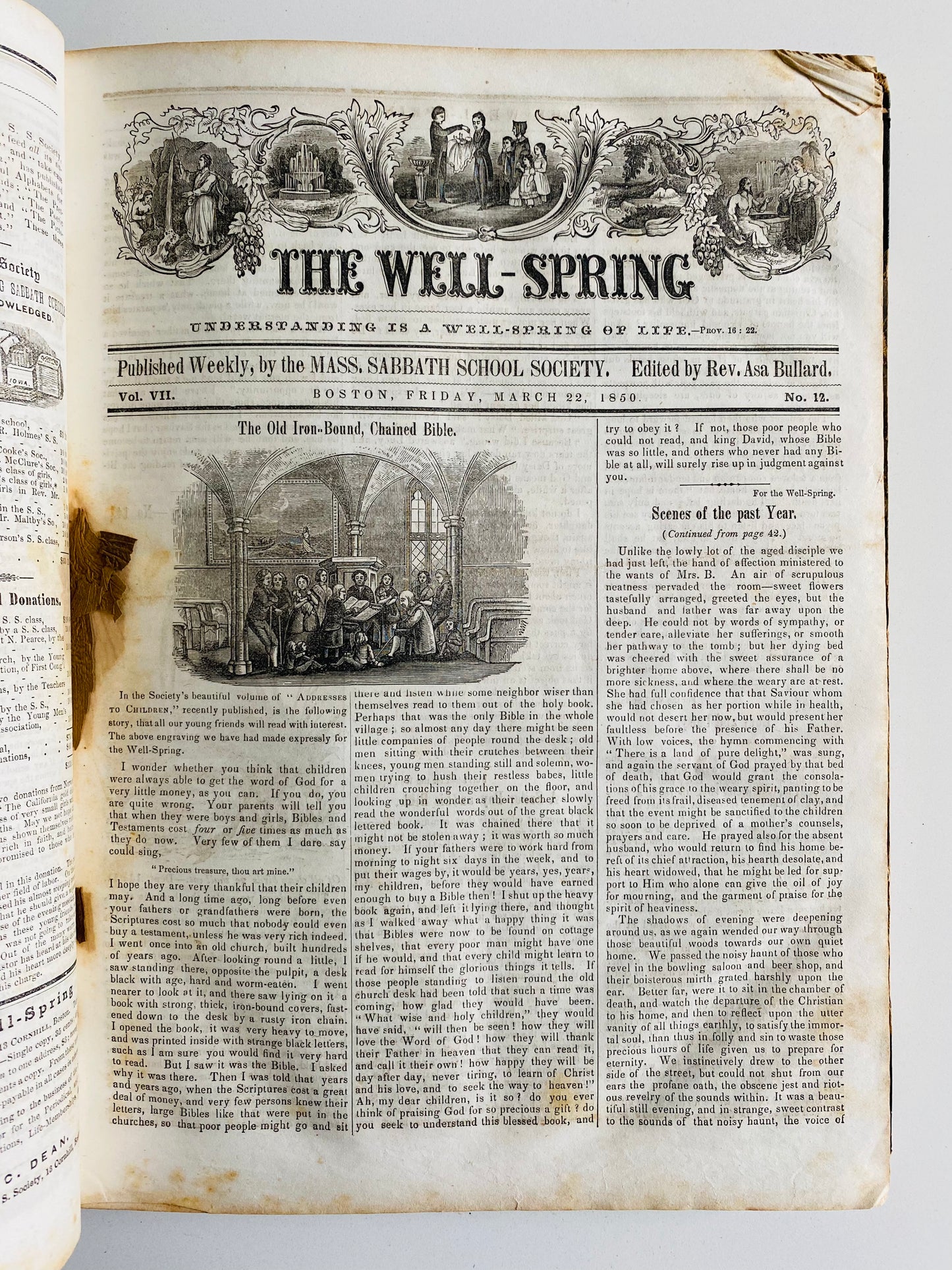 1850-1851 ASA BULLARD. The Well-Spring Magazine. Extensive Juvenile Revival Content &c.