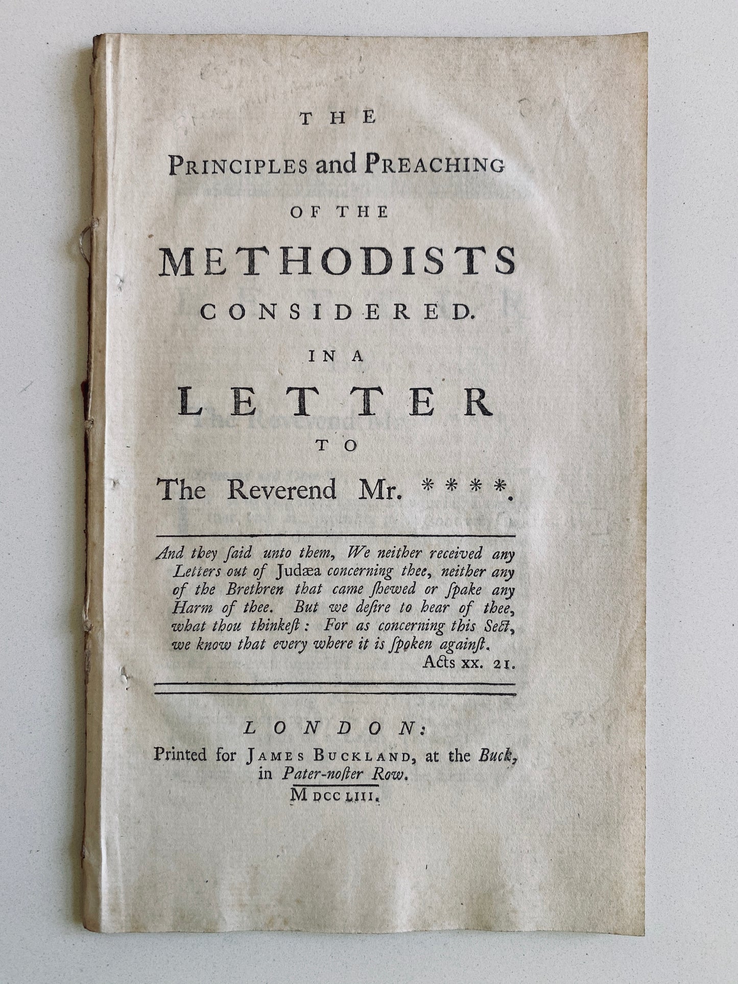 1753 GEORGE WHITEFIELD. Vindication of the Preaching of George Whitefield & the Methodists