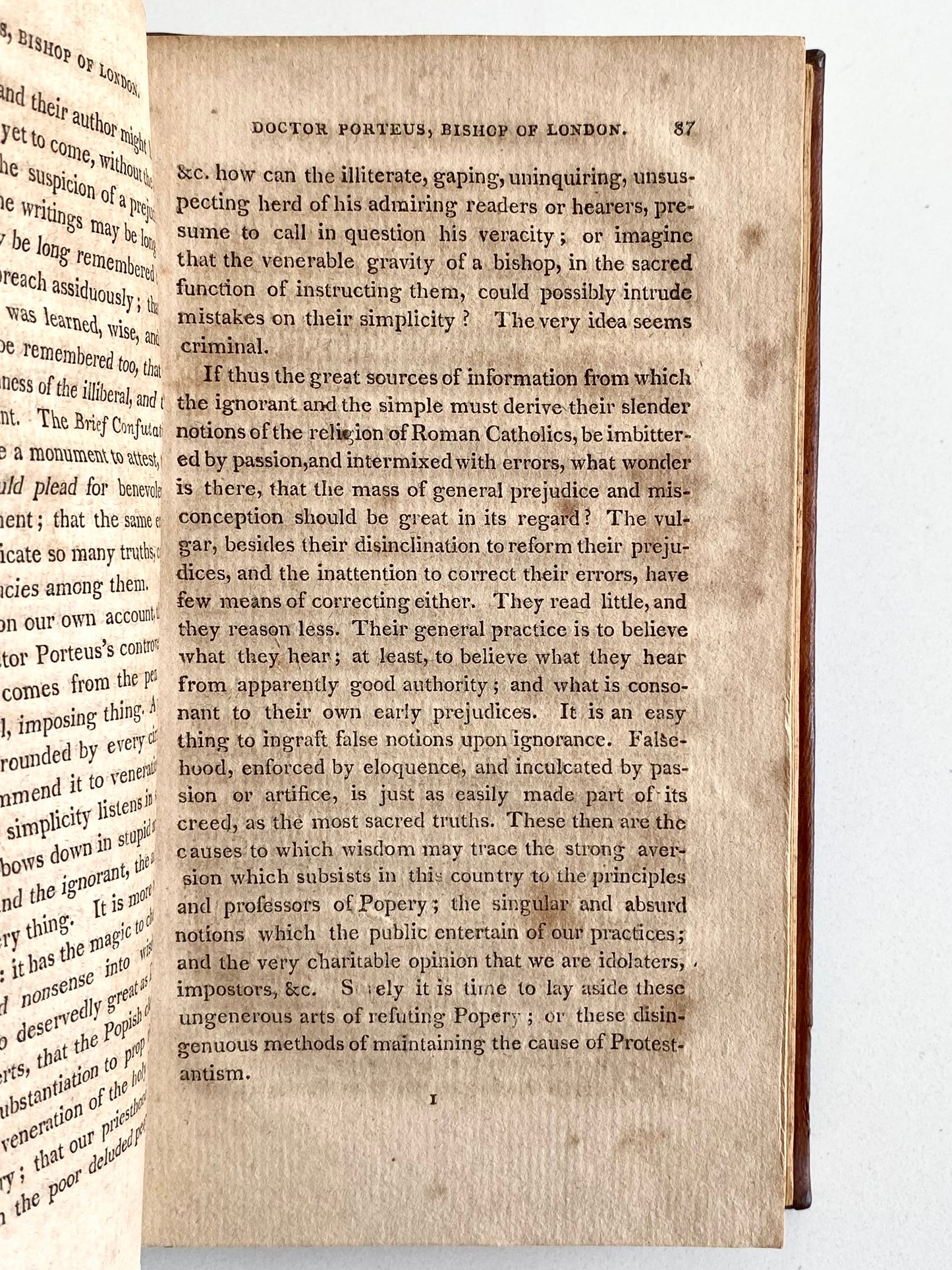 1808 JOHN FLETCHER. Catholic Argues for Moderate Tone in Theological Debate - Protecting Irish Americans.