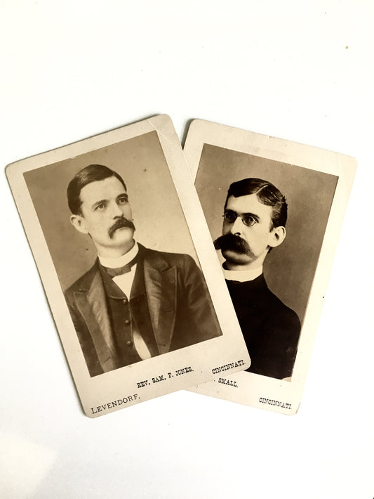 c.1900 SAM P JONES & SAM W. SMALL. Cabinet Card Photographs of Two Red-Hot Revivalists