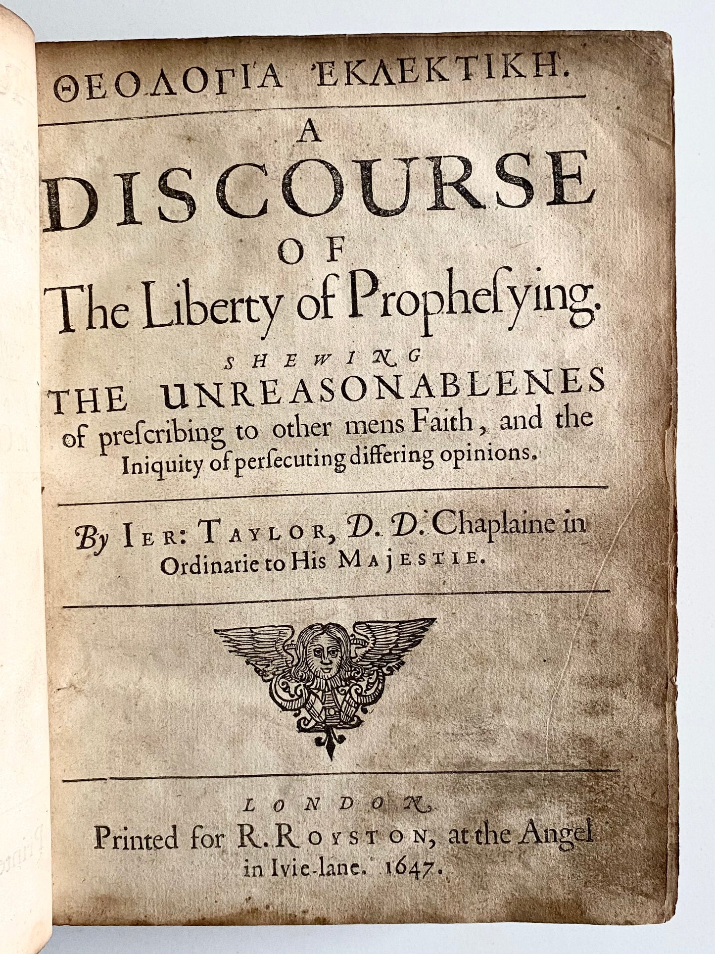 1648 JEREMY TAYLOR. Works of Prominent Anglican Devotionalist & Influence on John Wesley.