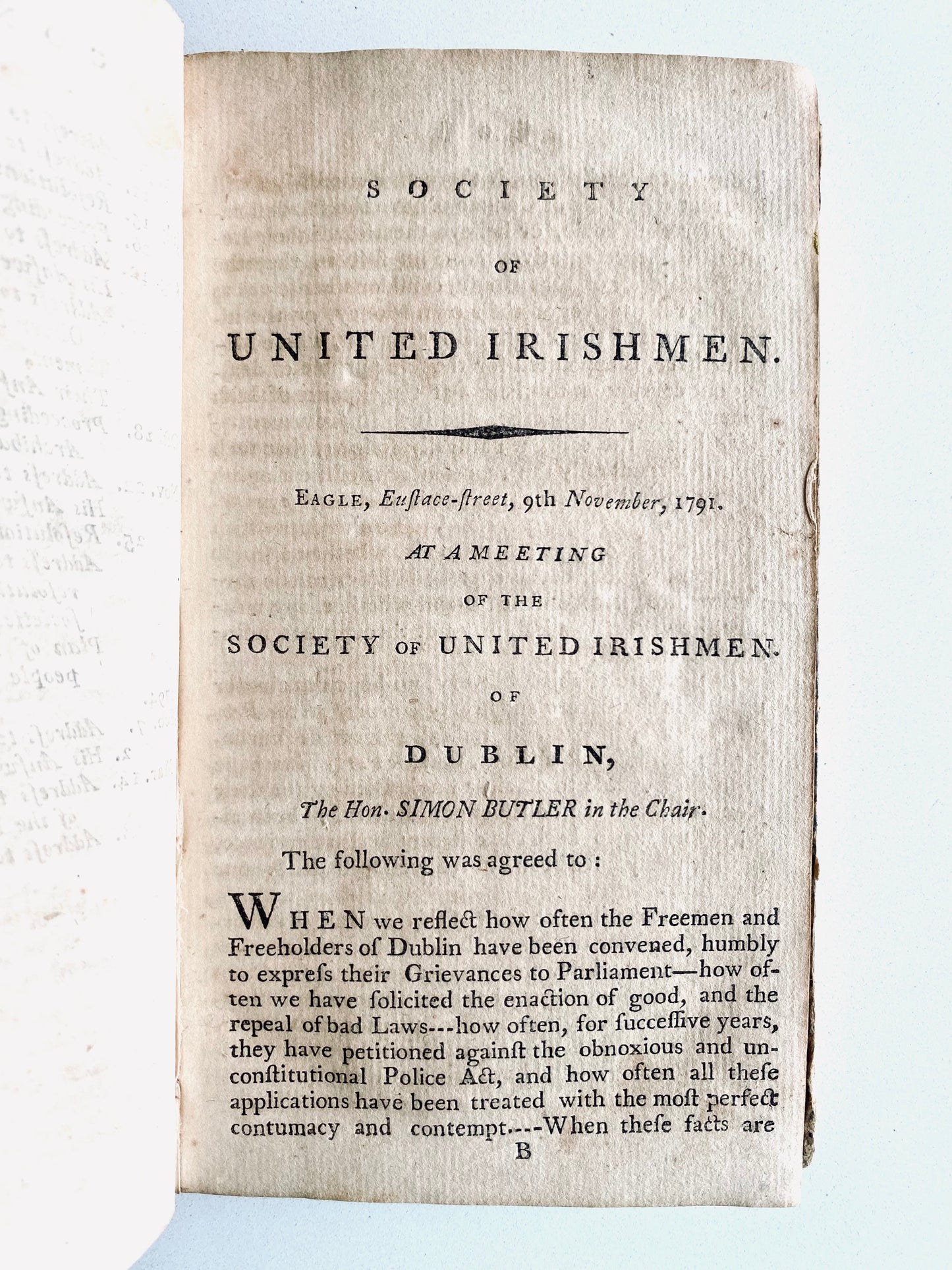 1795 RARE IRISH-AMERICANA. The Book that Connects the American Revolution to the Irish Rebellion.