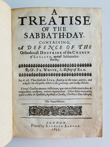 1635 WILLIAM WILBERFORCE. Personal Copy of Treatise on Beauty & Usefulness of the Sabbath.