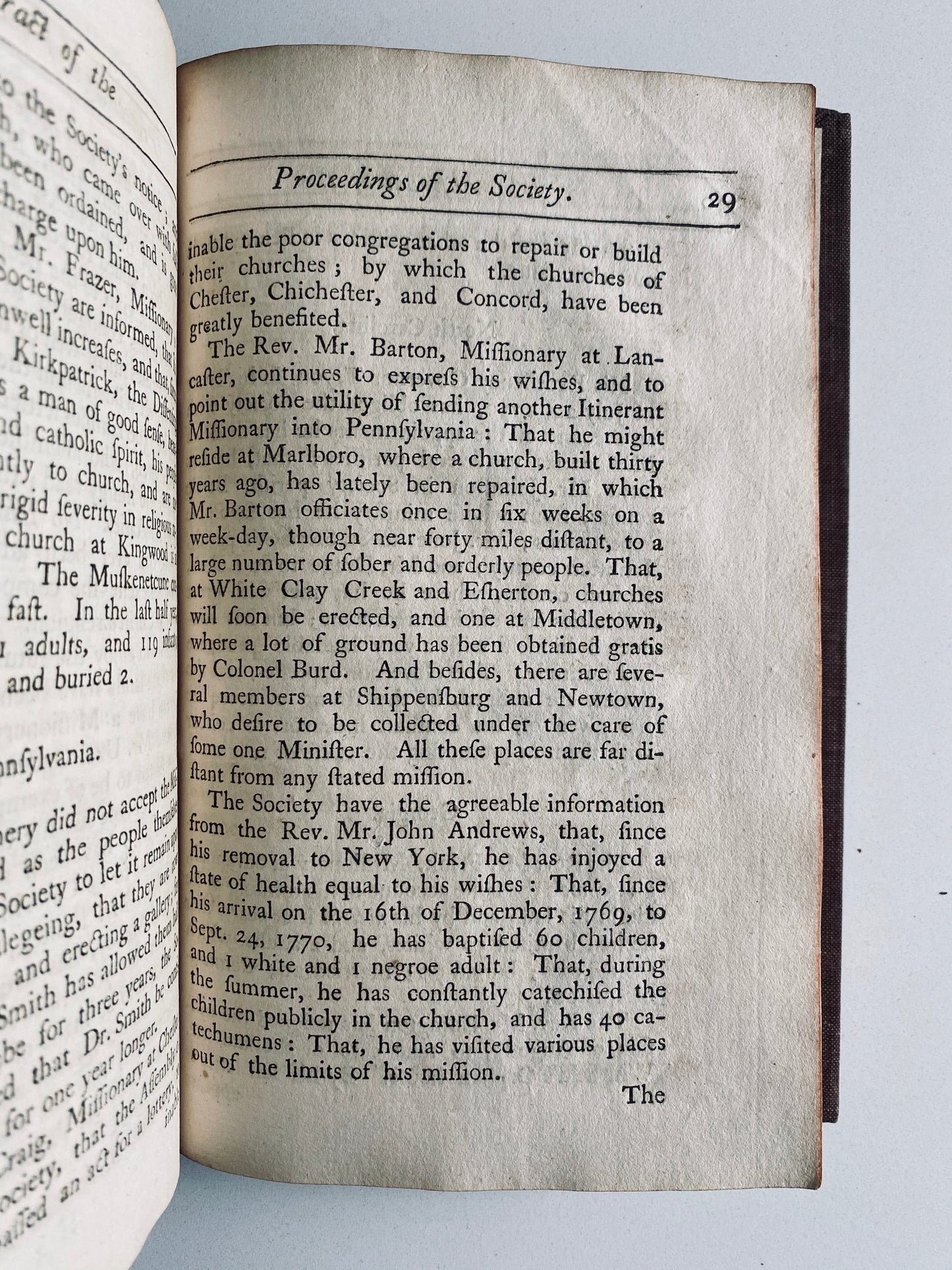 1770 SOCIETY PROPAGATION OF GOSPEL. Rare Accounts of Missions among Native Americans & Blacks in Colonial America - George Whitefield!