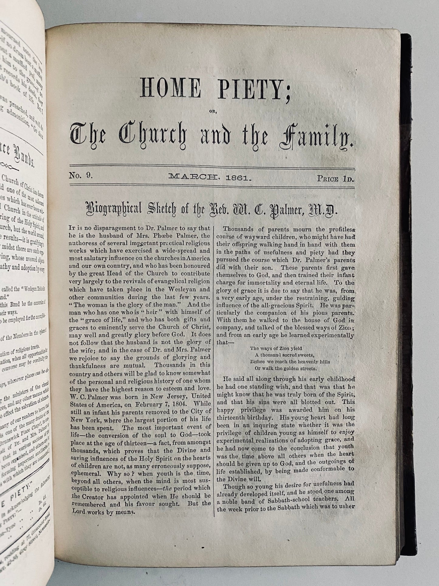 1860-61 HOME PIETY REVIVAL MAGAZINE. Superb 1859 Prayer Revival Periodical for the Family.