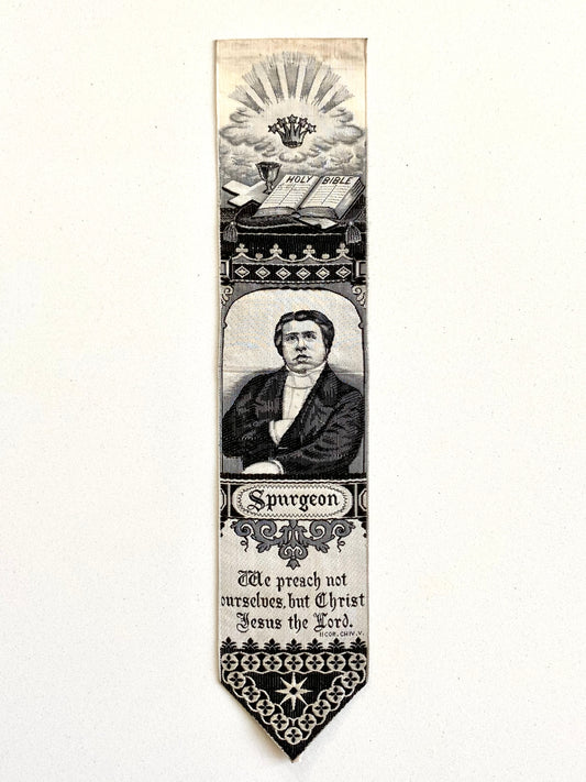 1870's C. H SPURGEON. Exceptional Victorian Silk Stevengraph Bookmark