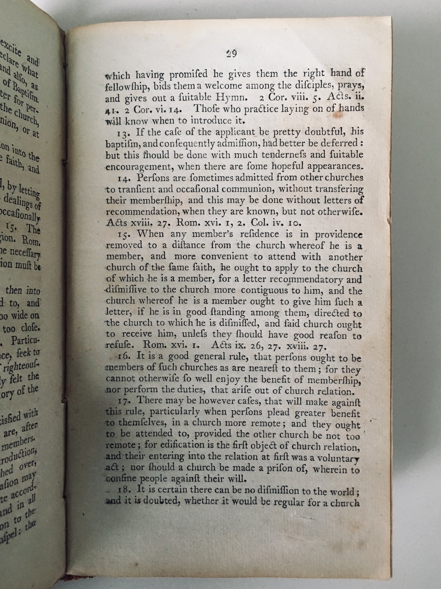 1798 RARE BAPTIST. First Edition Philadelphia American Baptist Church Discipline!