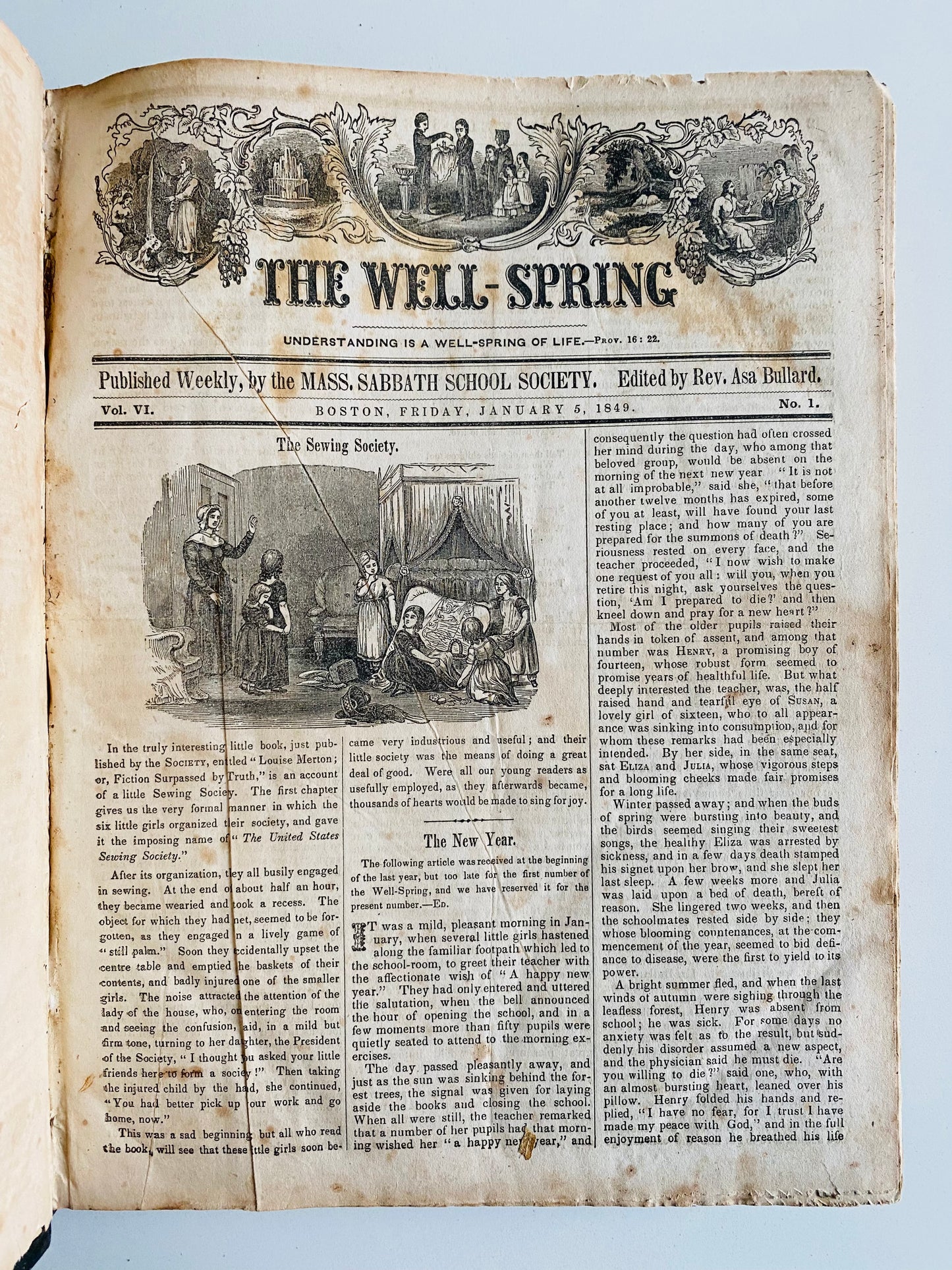 1849-1851 ASA BULLARD. The Well-Spring Magazine. Extensive Juvenile Revival Content &c.