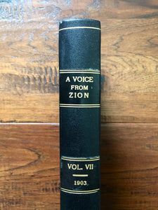 1903 JOHN ALEXANDER DOWIE. A Voice from Zion Magazine. Superb Provenance