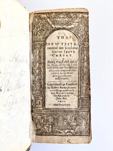 1632 HOLY BIBLE. Unrecorded Pocket New Testament in Attractive Clasped Binding!