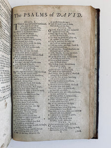 1735 HOLY BIBLE. Fine Scottish Tree Calf John Baskett Two Volume Bible w/Scottish Psalms