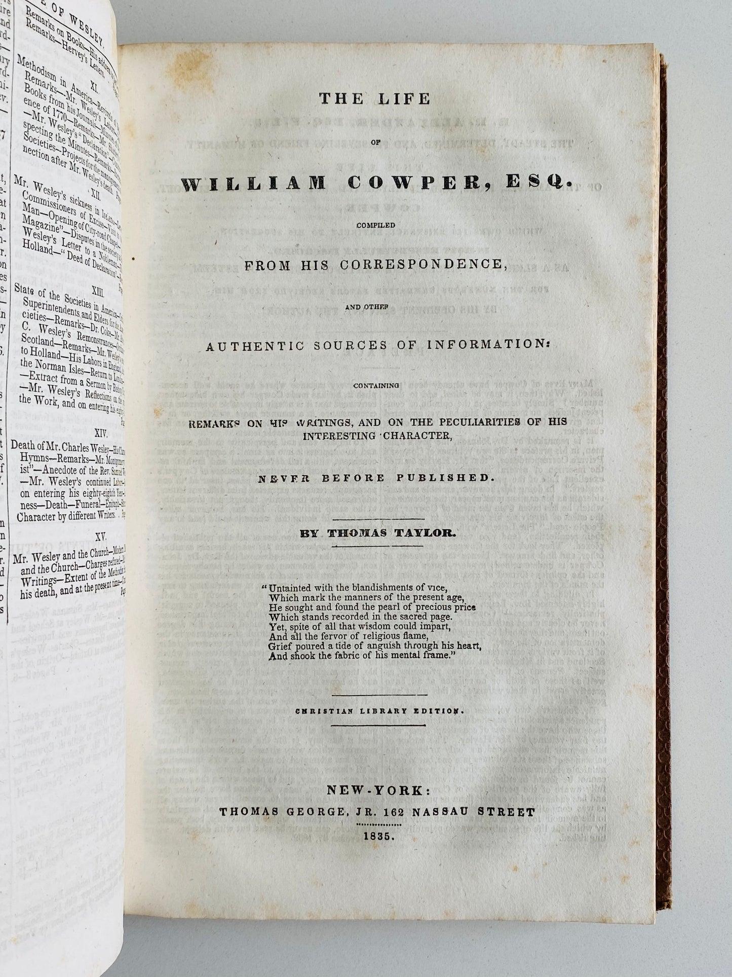 1836 THE CHRISTIAN LIBRARY. Complete in Four Volumes. Property of Rev. Harvey Freegrace Leavitt, b.1796.