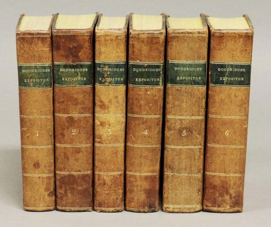 1807 PHILIP DODDRIDGE. Very Handsome Six Volume Commentary in Early American Leather Bindings. Spurgeon Recommended!