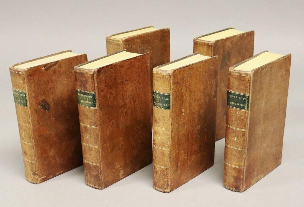 1807 PHILIP DODDRIDGE. Very Handsome Six Volume Commentary in Early American Leather Bindings. Spurgeon Recommended!