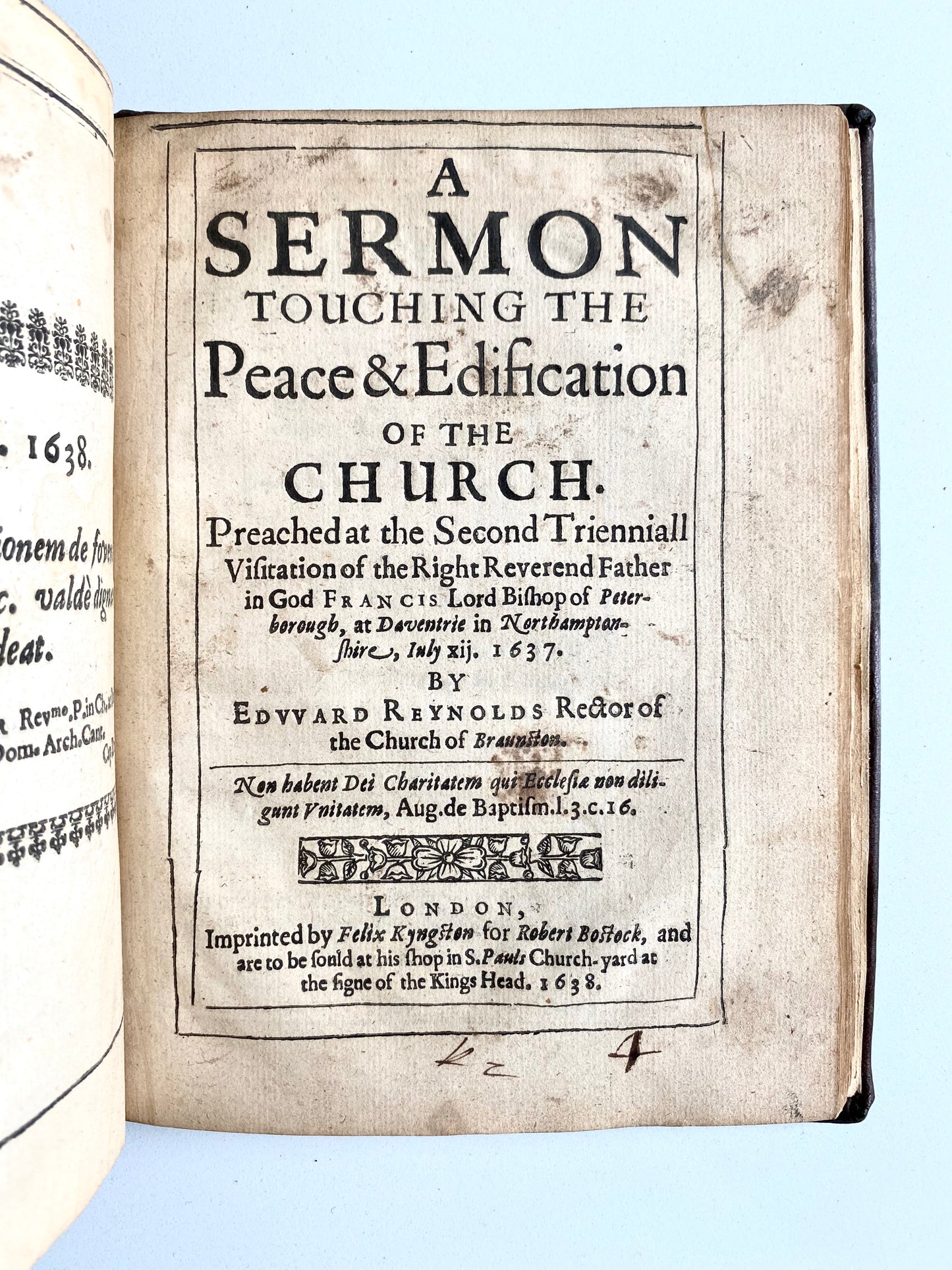 1647 EDWARD REYNOLDS. Lord's Supper - Peace & Unity of the Church - Self-Denial. Three Puritan Works in One!