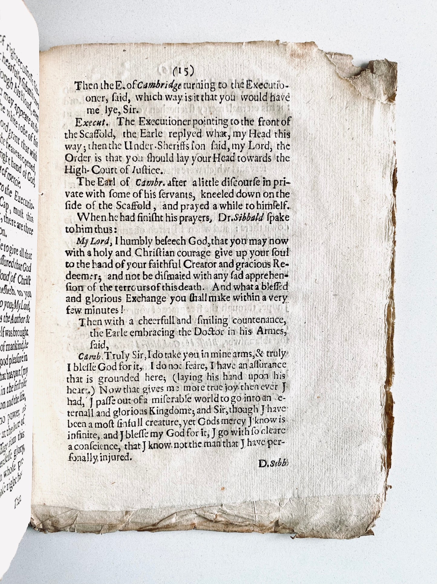 1649 SERMONS TO BEHEAD BY. Counsel of William Sibbald, Samuel Bolton, and Thomas Hodges to Royalists Being Beheaded.