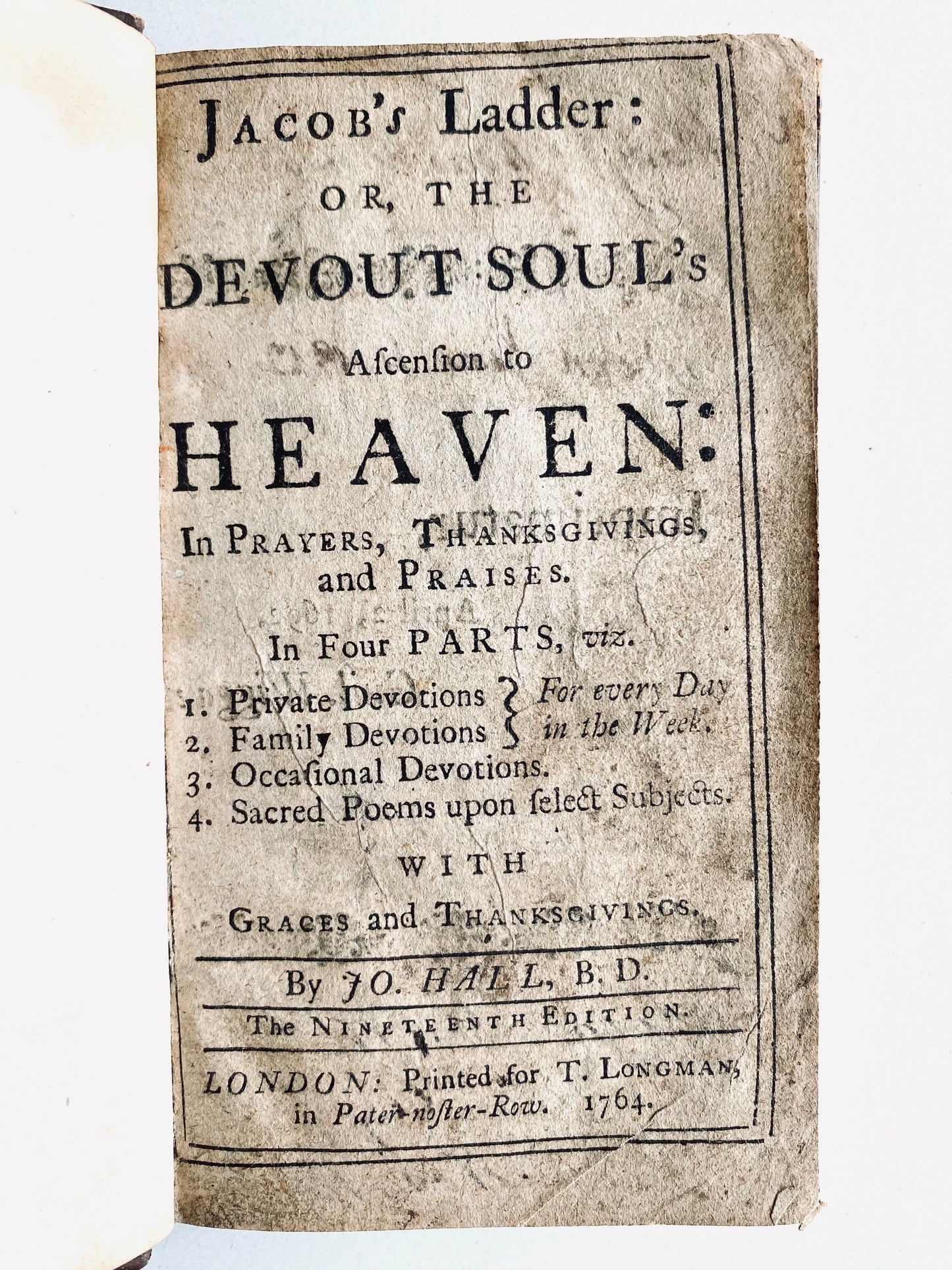 1764 JOSEPH HALL. Jacob's Ladder; Or, The Devout Soul's Ascension to Heaven. Spurgeon Rec!