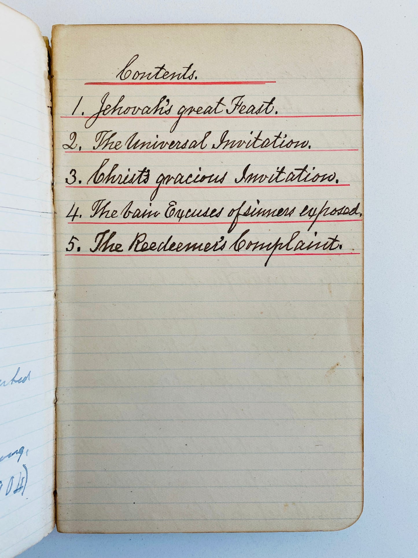 1892 ELDER A. H. LONG. 195pp Unpublished Manuscript of Winebrennerian Church of God Sermons.