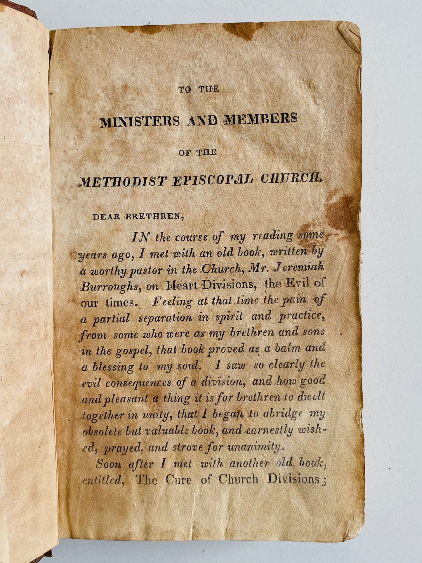 1817 FRANCIS ASBURY. JEREMIAH BURROUGHS & RICHARD BAXTER. Causes, Evils, and Cures of Christian Division. Rare.