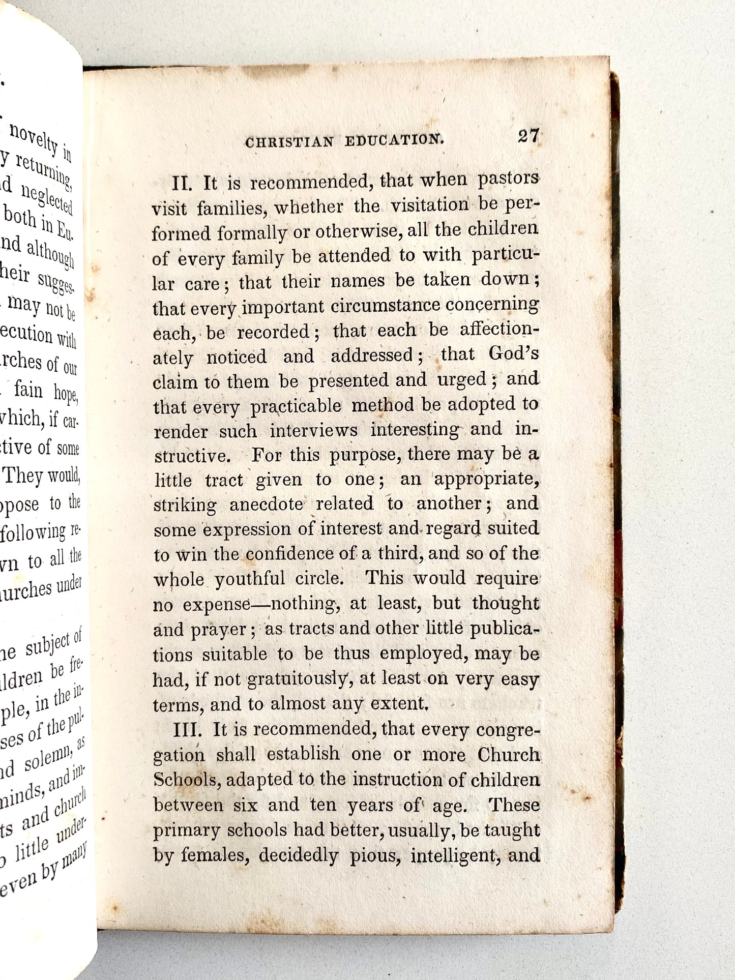 1840 SAMUEL MILLER. Presbyterian on the Christian Education of Children and Youth.