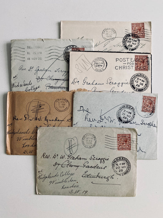 1928 W. GRAHAM SCROGGIE. 6 Autograph Letters to W. Graham Scroggie Expressing Appreciation for His Writings