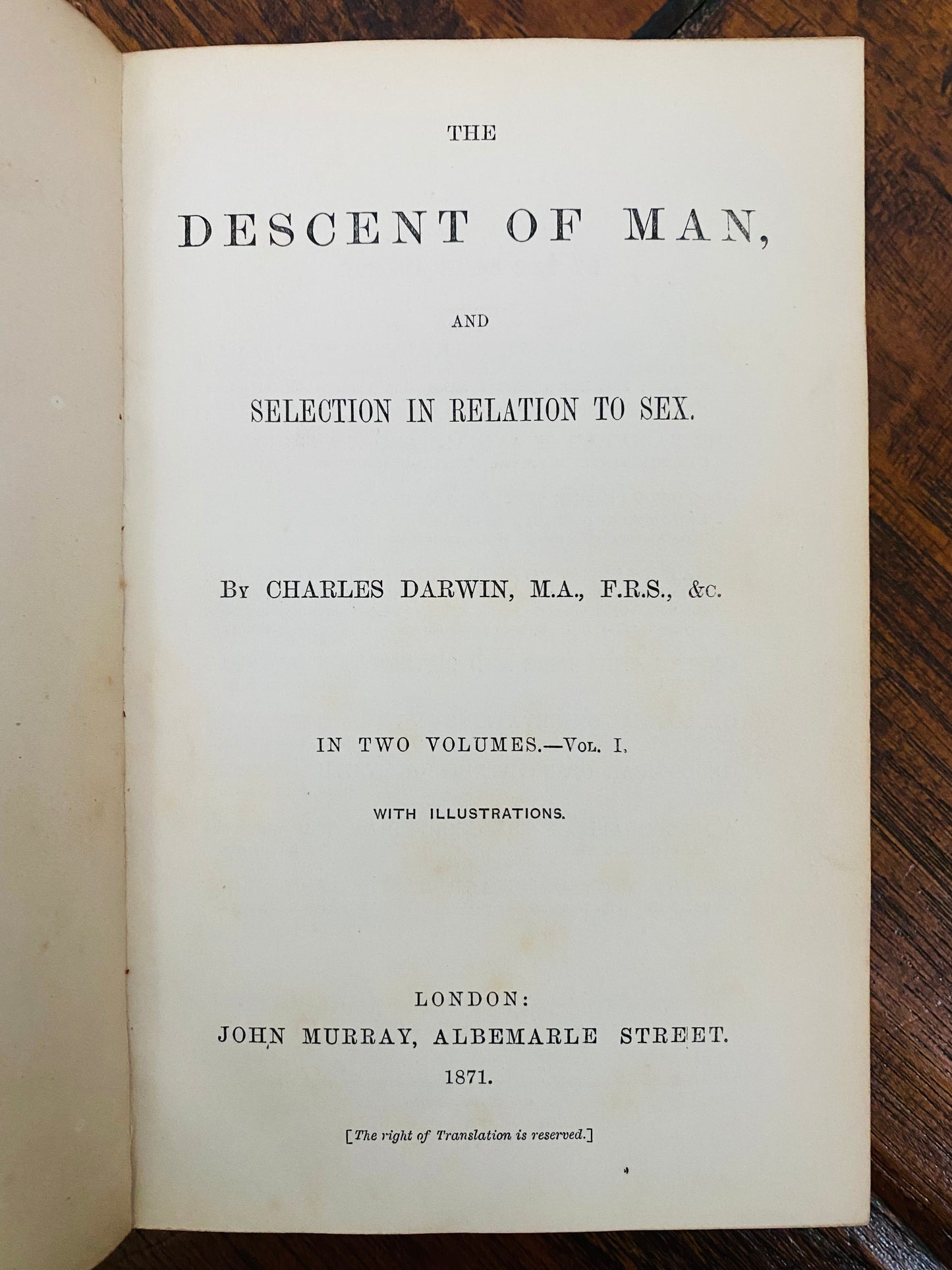 1860 CHARLES DARWIN. Fine Assemblage of Five Early Charles Darwin Imprints.