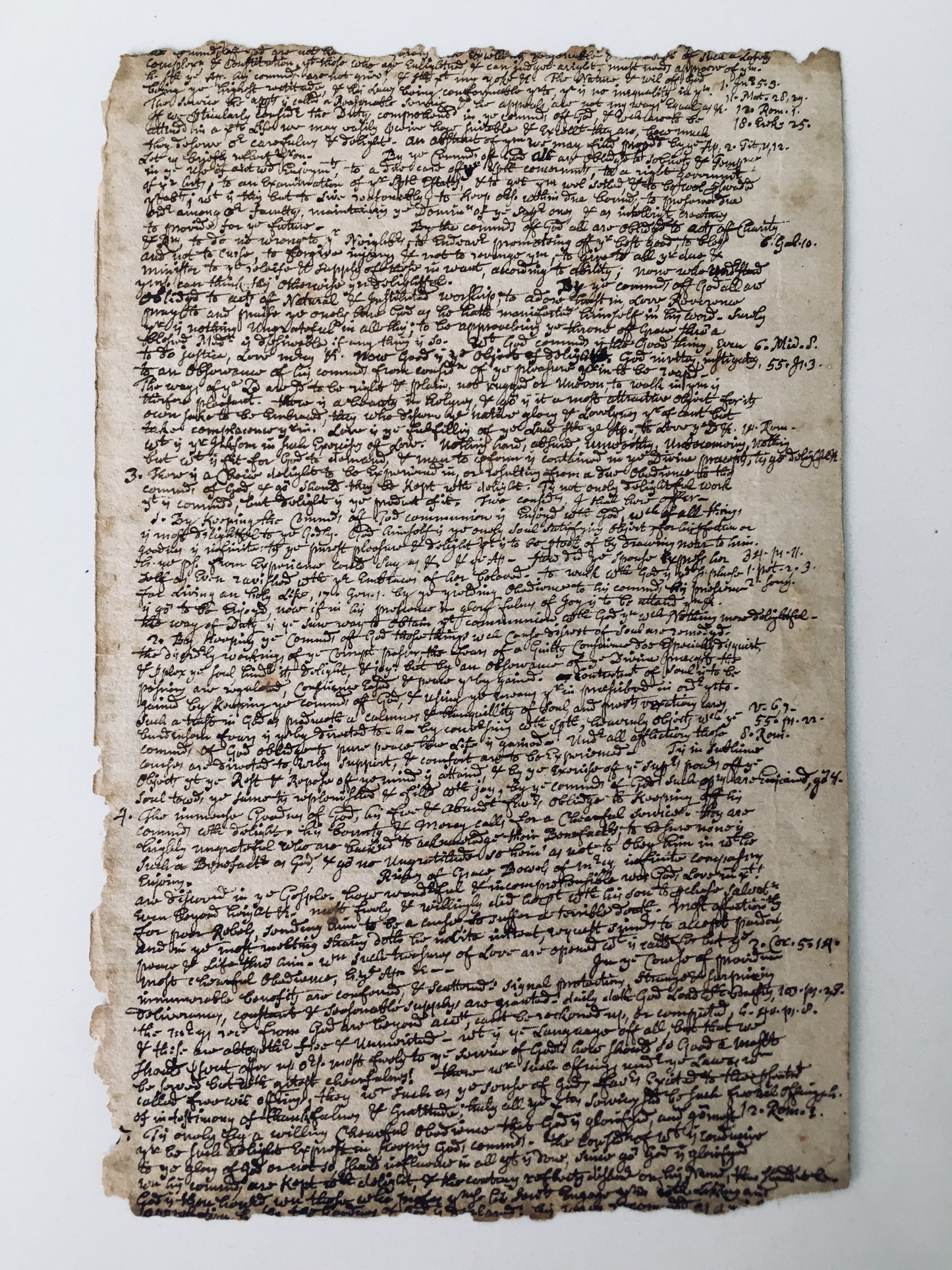 1701 HENRY GIBBS. Salem Witch Trial Connected Four-Page Manuscript Sermon on Obedience of the Elect