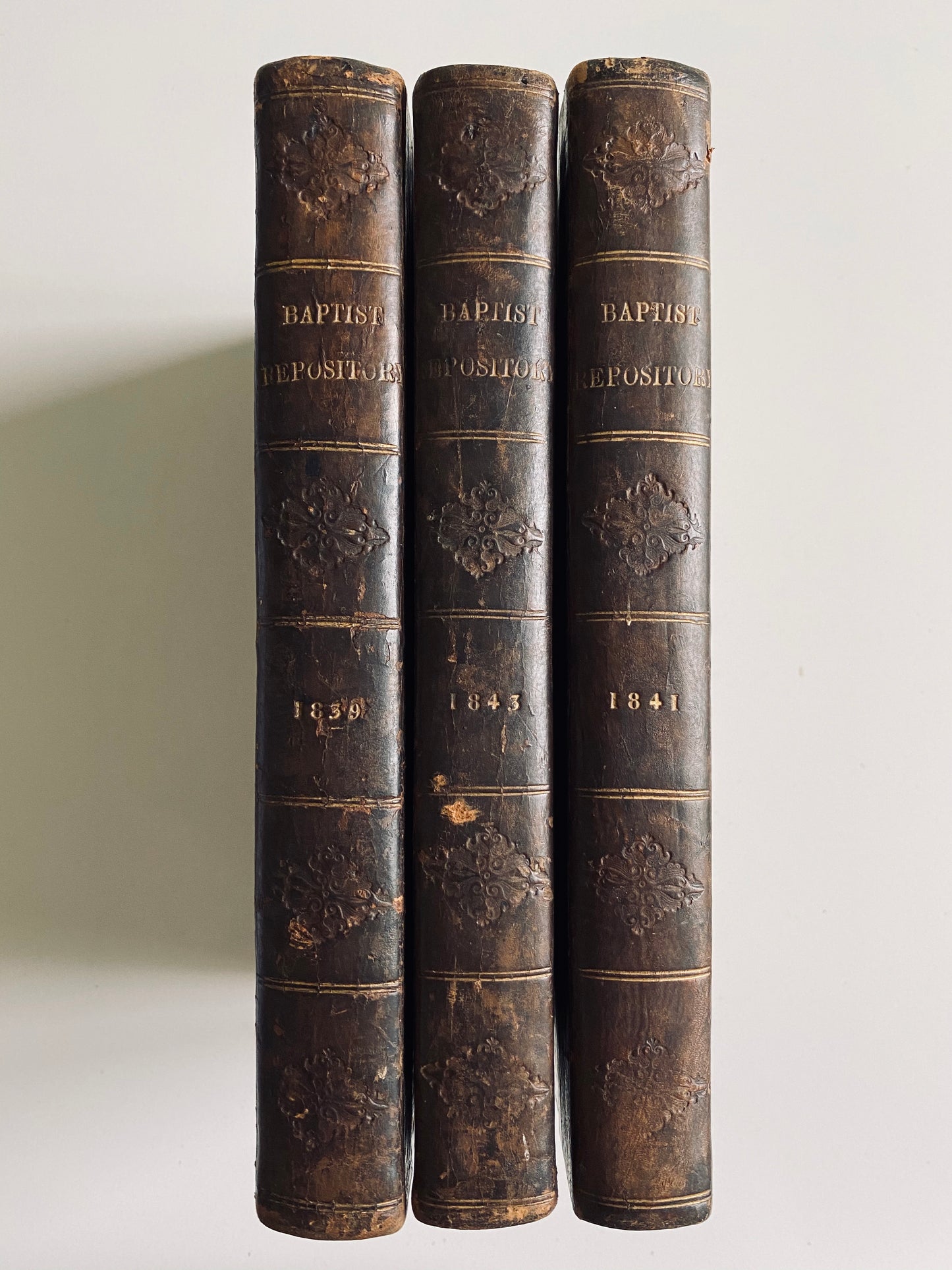 1839, 41, 43 BAPTIST MAGAZINE & MISSIONARY OBSERVER. Rare Assemblage of Three Years - Matching Bindings.