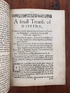 1641 EDWARD BARBER. A Small Treatise on Baptism. Rare Baptist. Imprisoned for Faith!