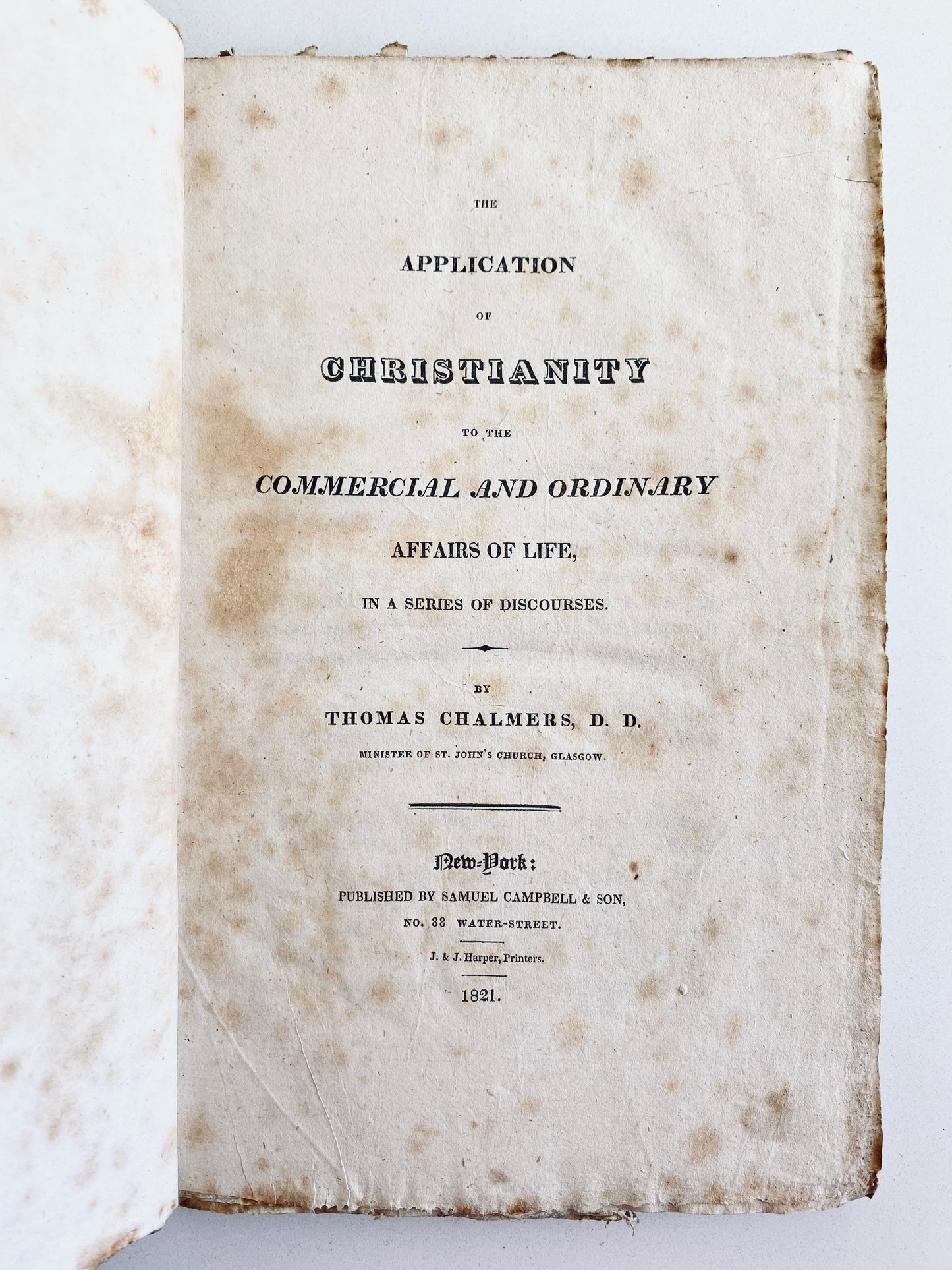 1821 THOMAS CHALMERS. On the Guilt of Capitalism without Christ / A Christocentric Social Gospel!