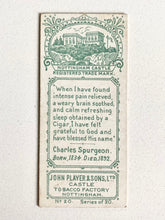 Load image into Gallery viewer, c.1880&#39;s C. H. SPURGEON. Victorian Lithographed Cigarette Card on God&#39;s Gift of Tobacco!