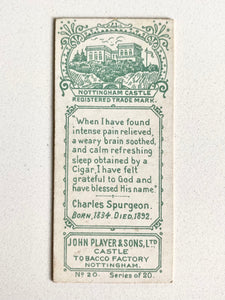 c.1880's C. H. SPURGEON. Victorian Lithographed Cigarette Card on God's Gift of Tobacco!