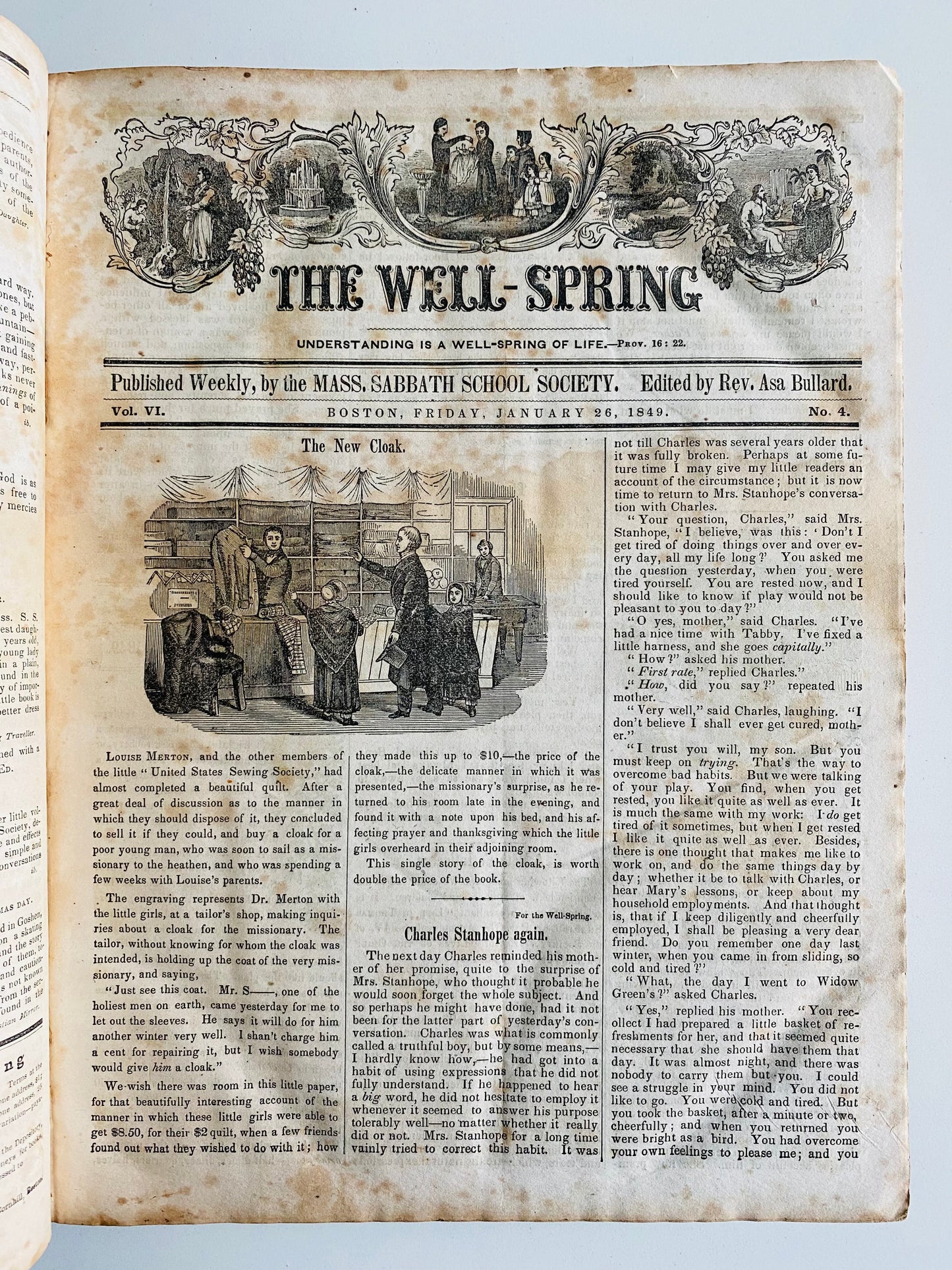 1849-1851 ASA BULLARD. The Well-Spring Magazine. Extensive Juvenile Revival Content &c.