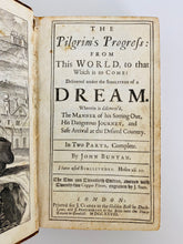 Load image into Gallery viewer, 1728 JOHN BUNYAN. The Pilgrim&#39;s Progress in Two Parts. Finely Illustrated Early J. Sturt Edition.