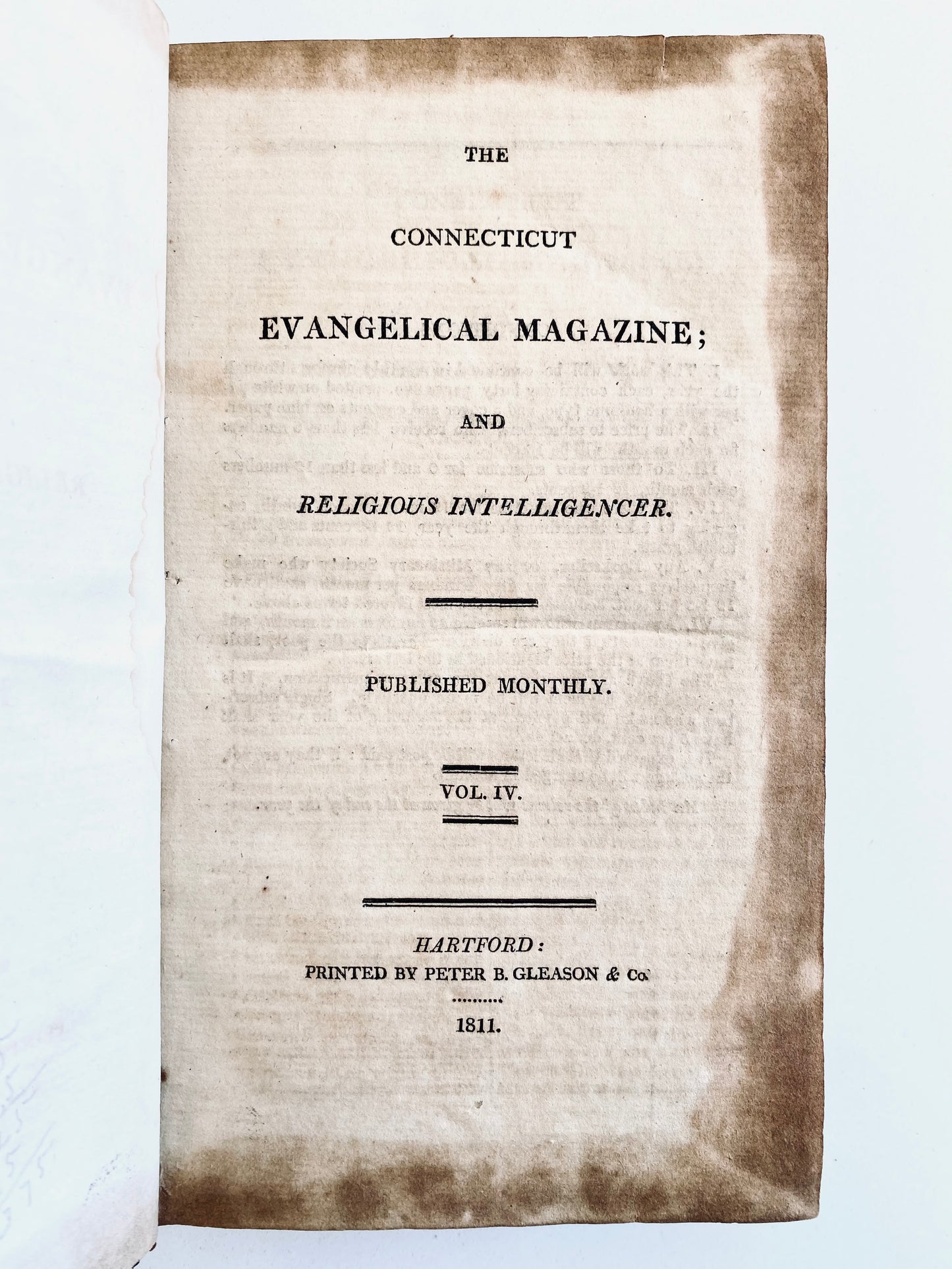 1811 CONNECTICUT EVANGELICAL MAG. Revival, Adoniram Judson, Missionaries, etc.